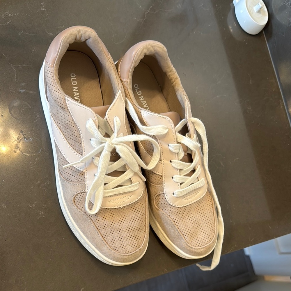 Old Navy Blush Pink Sneakers with White Accents